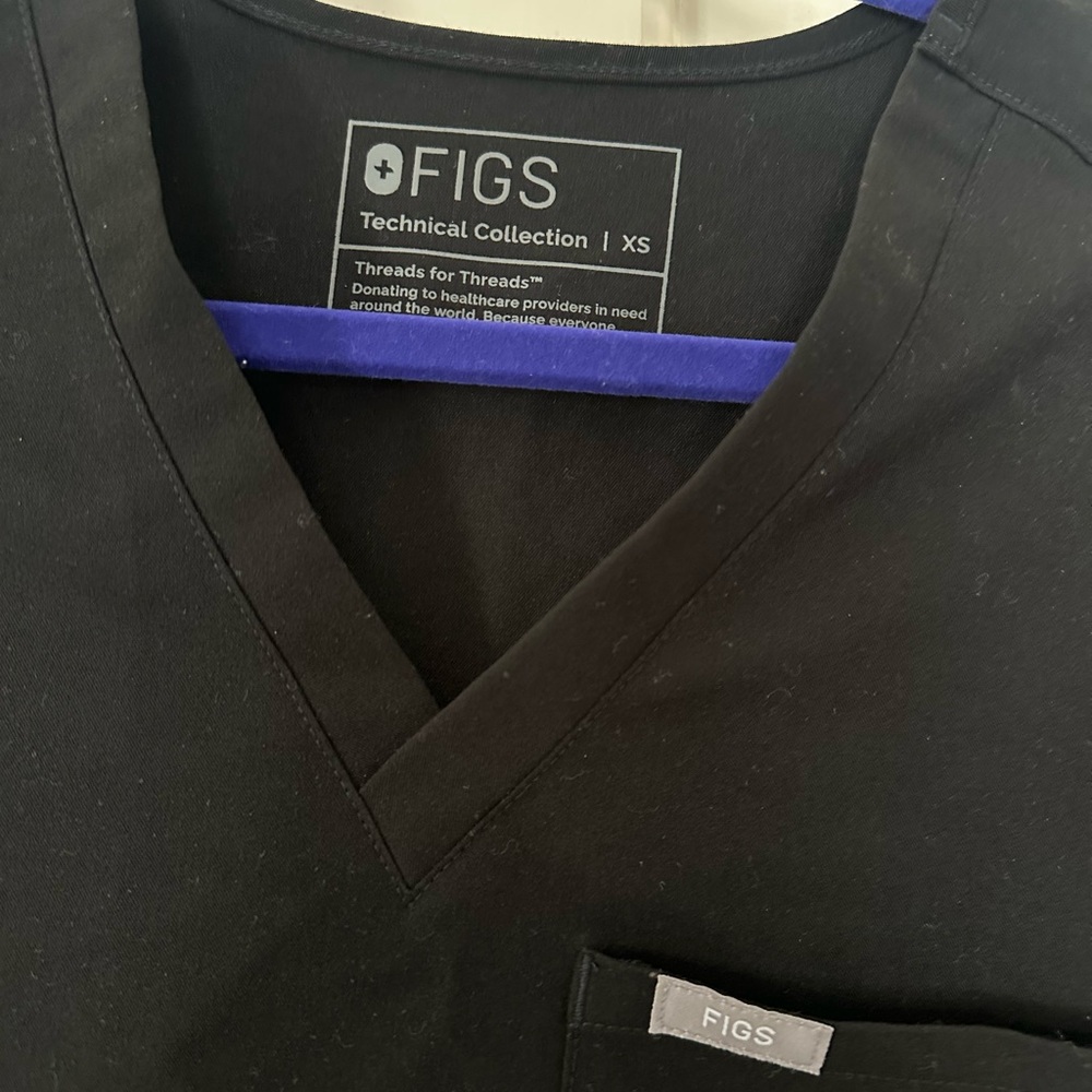 Figs Black Catarina Top